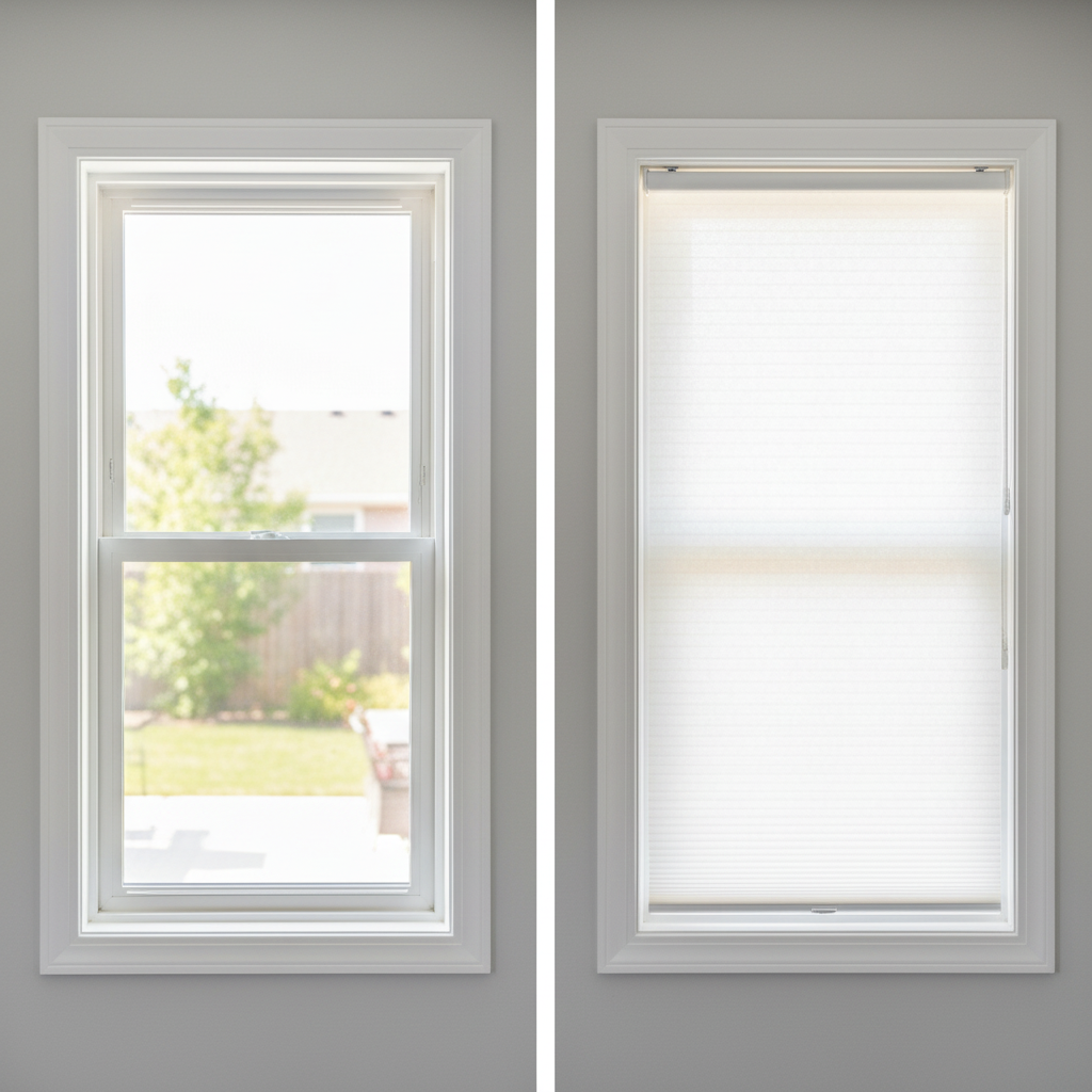 My Ottawa Handyman Before and after hanging blinds installation and replacement in an Ottawa living room.