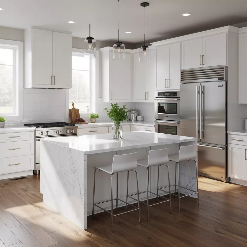 My Ottawa Handyman Modern kitchen renovation with stainless steel hardware in Westboro Ottawa