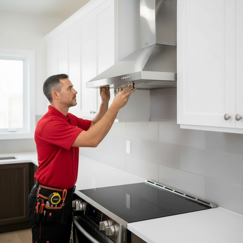 My Ottawa Handyman Professional range hood installation for effective steam removal in an Ottawa kitchen.
