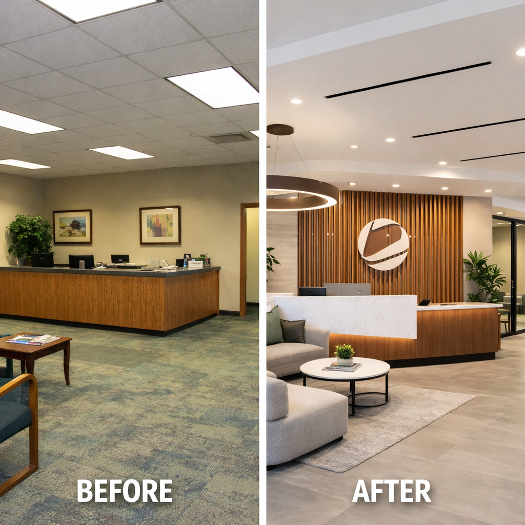 My Ottawa Handyman Commercial office lobby renovation in Ottawa before and after repair